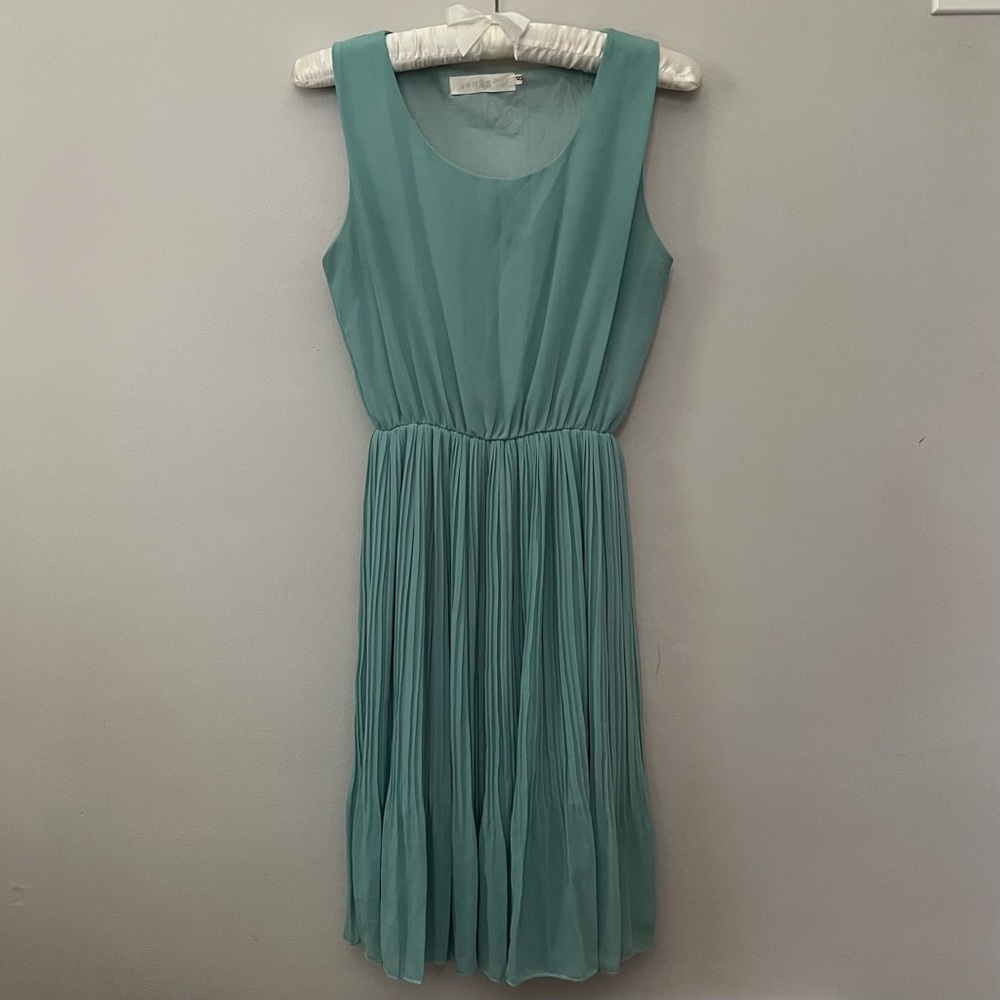 Teal Pleated Dress